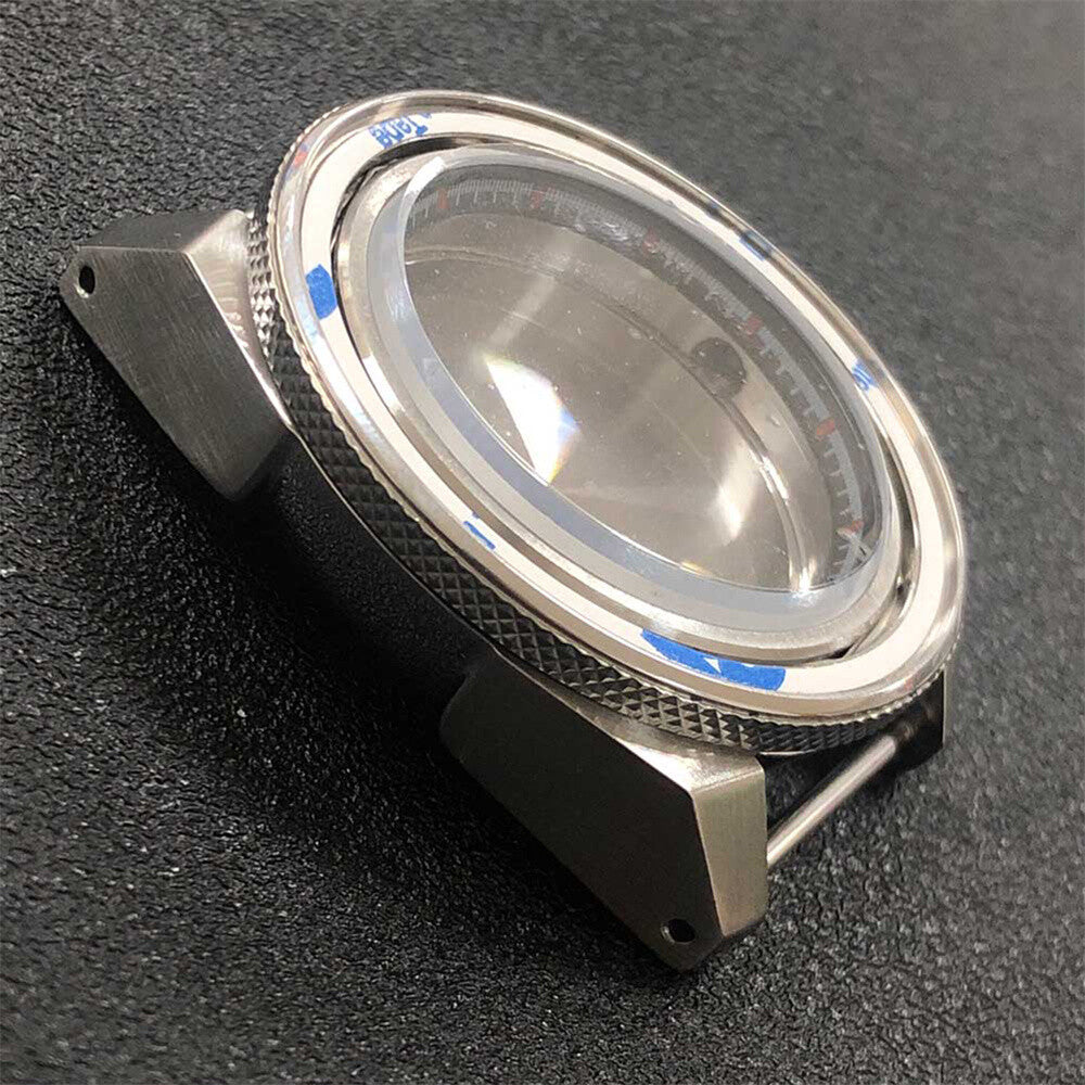316L stainless steel watch case with 43MM aluminum ring, waterproof, compatible with NH36/NH35 movements.