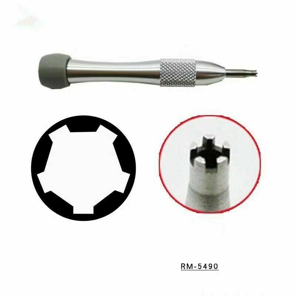 Richard Mille watch screwdriver set with 5-prong spoke screw tool for precise watch accessory repairs.