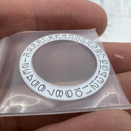 White date disk wheel for NH35 NH36 watch movement, date window at 3 o'clock, precision fit.