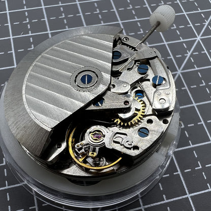 ETA 7750 automatic chronograph watch movement showcasing single calendar detail, precise timing accessory.