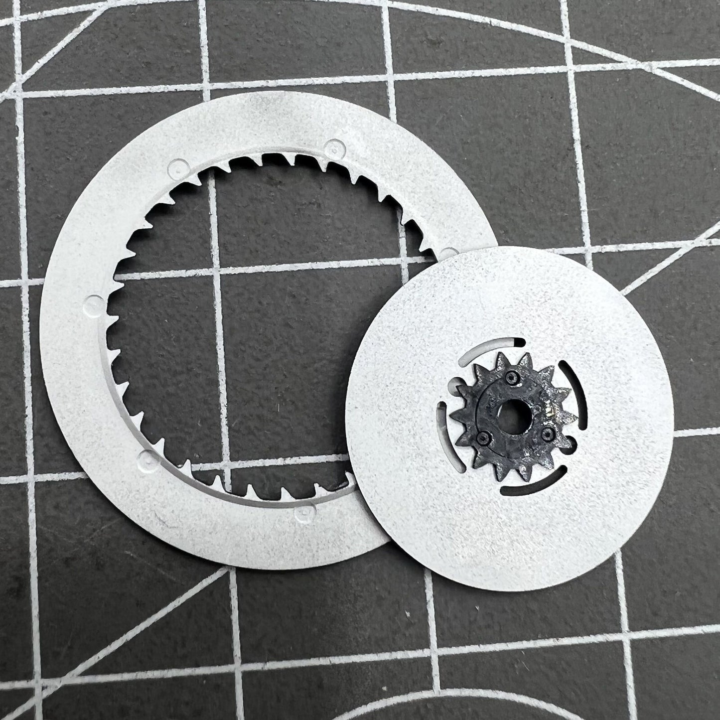 Blue Lume Black Date Disk Wheel Week Wheel Fit for NH36 Movement Date@3