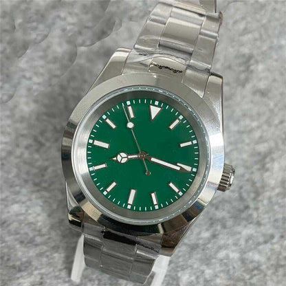 39MM stainless steel watch case with sapphire glass and strap for NH35, durable men's accessory.