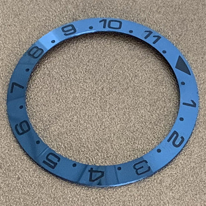 38 mm/30,5 mm Regenbogen-Lünette, weiße/schwarze Schrift, Aluminium-Uhrenlünette, Einsatzuhr