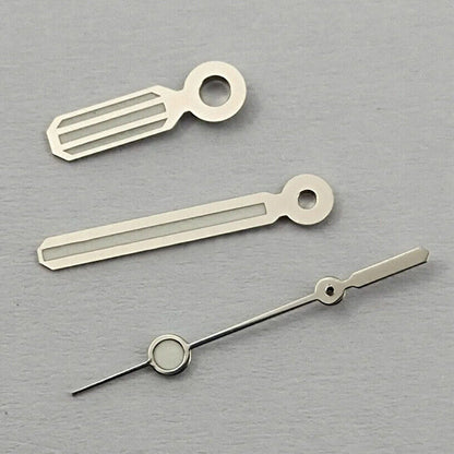Silver trim luminous watch hands for Miyota 8205 8215 821A 2813 3804 movements.