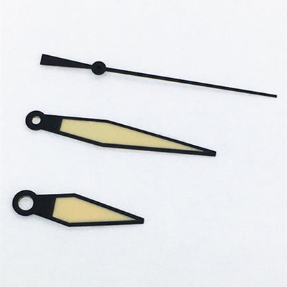 Diamond-shaped orange lume watch hands for ETA2836/2824/2846 movements, enhancing readability.