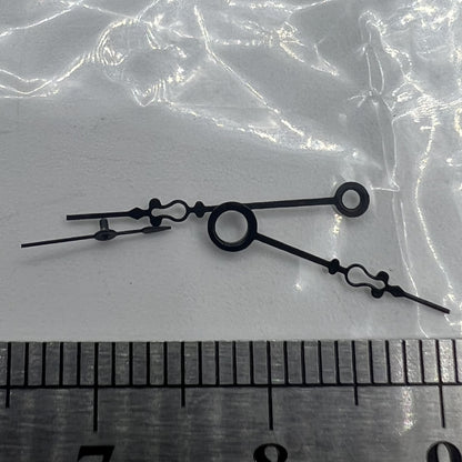 Small black floral watch hands by Seagull, compatible with ST3600/3621 & ETA 6497/6498 movements, precision crafted.