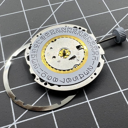 Swiss Made Ronda 705 quartz watch movement with date display at 3 o'clock for precise timekeeping