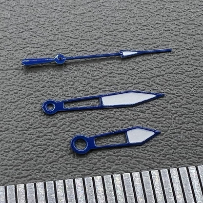 2er Set Blaue Lume Zeiger mit Rand für Miyota 2035 Uhrwerk P1-H4-C106