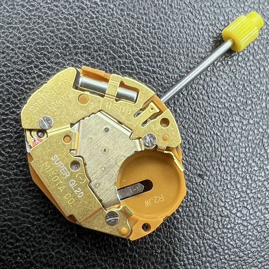 2 PIECES Japan Miyota GL20 Golden Quartz Movement 2 Hands