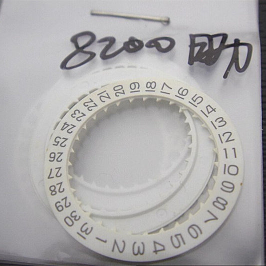 Plastic White Date Disk Date Wheel Disk Generic for Miyota 8200 Movement