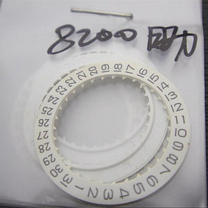 Plastic White Date Disk Date Wheel Disk Generic for Miyota 8200 Movement