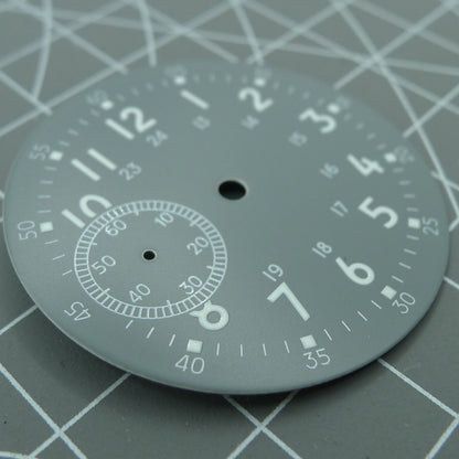 39mm green luminous watch dial for ETA6497 ST3600, enhancing readability and elegant style.