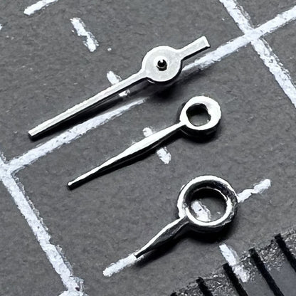 2er Set silberne Uhrzeiger für Miyota 2035 Uhrwerk 7mm 6mm 4mm Längen