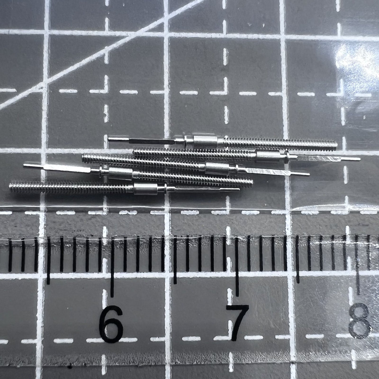 Replacement winding stem pins for Ronda movements 1002, 1012, 1017, 1004 - precise watch accessory.