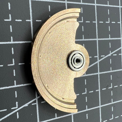 Rose Gold Sea Wave carved rotor for Miyota NH35 NH36, elegant watch movement accessory.