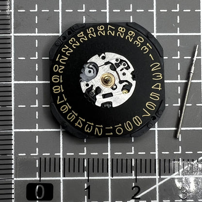 2 Stück Hattori VX42 VX42E Quarzwerk Goldenes Zifferblatt Tagposition 3 Uhr