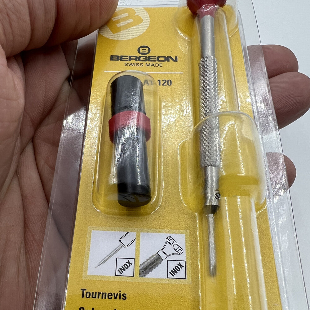 Bergeon 30081-AT-120 Ergonomic Screwdriver 1.20mm With Spare Blades