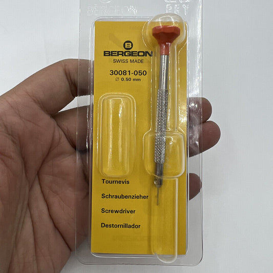 Bergeon 30081-050 ergonomic screwdriver �0.50 mm for precision watch repair tasks