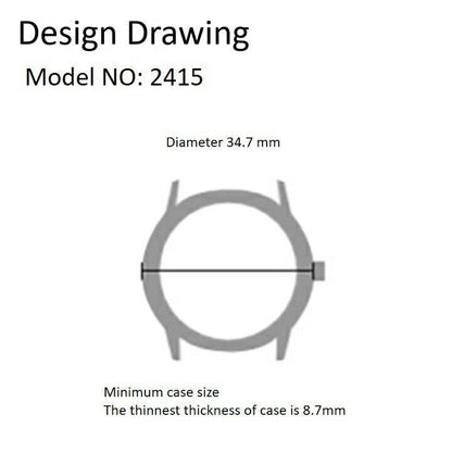 Miyota 2415 Japan Quartz Movement Date at 6