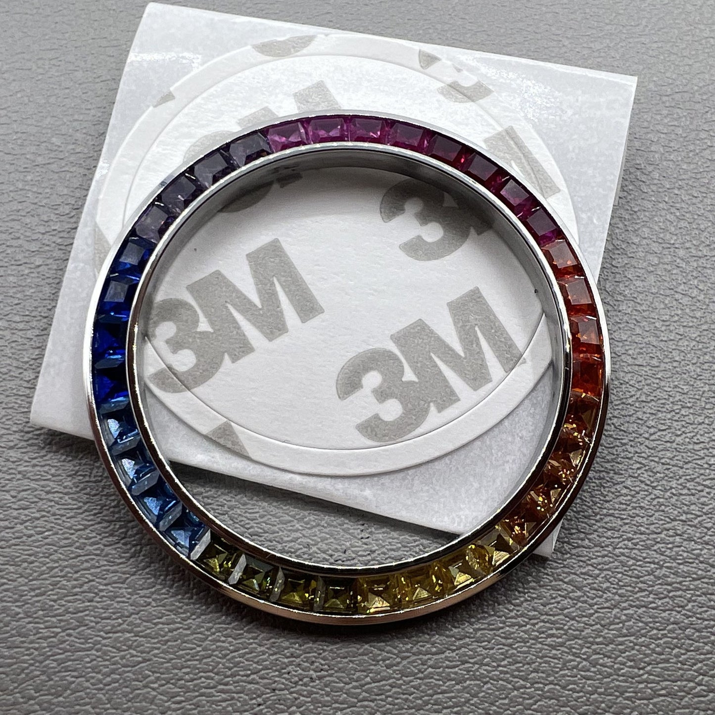 Imitationsdiamant Schmuckstein Lünette 39mm Silber für VK63 Uhrwerk