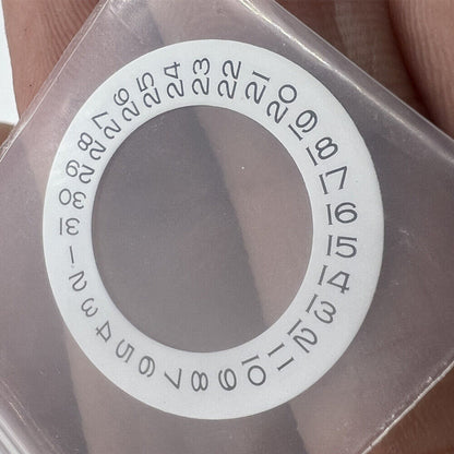 Tianjin Seagull date disk wheel overlay for 2824, 2836, 2813, 8215 watch movements, close-up view.