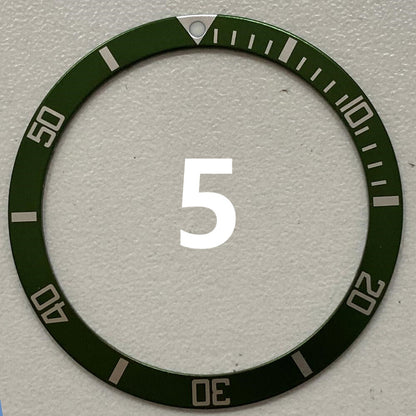 38 mm/31,5 mm mehrfarbige Ziffern-Uhrenlünette aus Aluminium, Uhrenteile