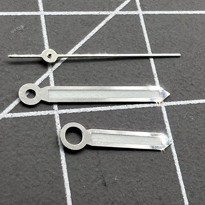 Set of 2 green luminous watch hands with silver trim for Miyota 2035, 2115, 2105, 2305 movements