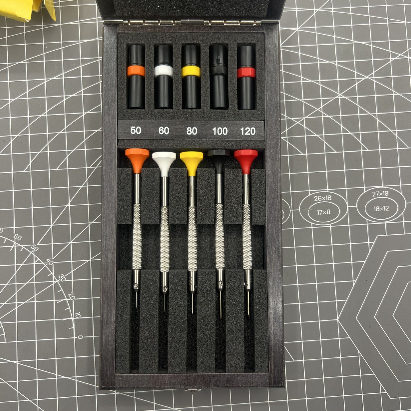 Swiss Bergeon ergonomic set of 5 precision screwdrivers for watch repairs and accessories.