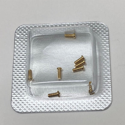 Durable 3x1mm slotted back cover screws for Cartier men's watches, perfect replacement parts.
