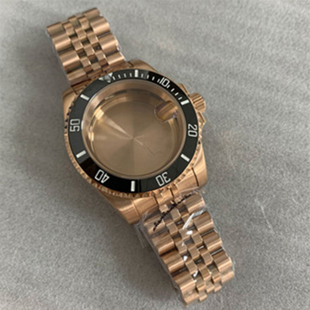 40MM Watch Case with Strap for NH35/NH36 Sapphire Glass Case Watchband Parts