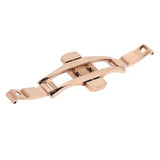 Rose Golden Watch Strap Clasp Unisex Double Push Button Watch Band Buckle