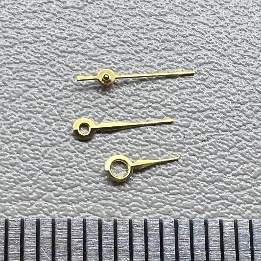 Golden watch hands set for Miyota 2035 movement, 2 sets per pack, perfect for watch repair.