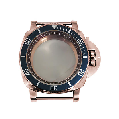 42 mm Mineralspiegel PVD Stahl Roségold Uhrengehäuse für NH35/NH36/4R/7S 
