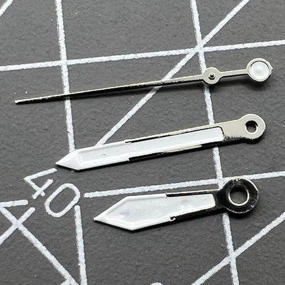 2er Set weiße Uhrenzeiger für Miyota 2035 Quarzwerk Trimmfassung neu