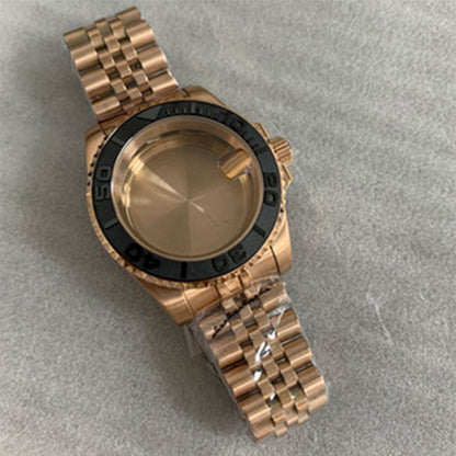 40MM sapphire glass watch case with strap, compatible with NH35/NH36 movement, durable and sleek accessory.