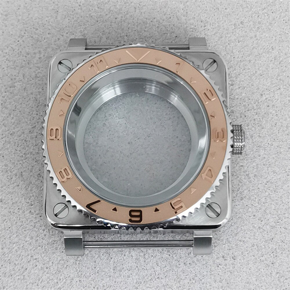 Watch Case 42mm S/S Sapphire Glass Square Watch Case for NH35/NH36/4R/7S