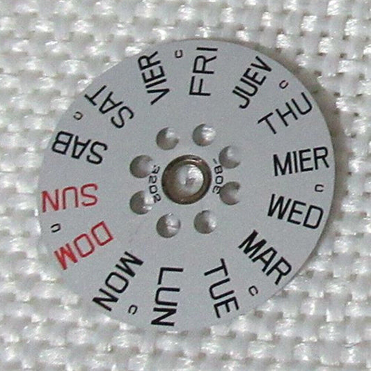 English Week disk wheel accessory compatible with Movement 8200, generic fit for precise time adjustments.