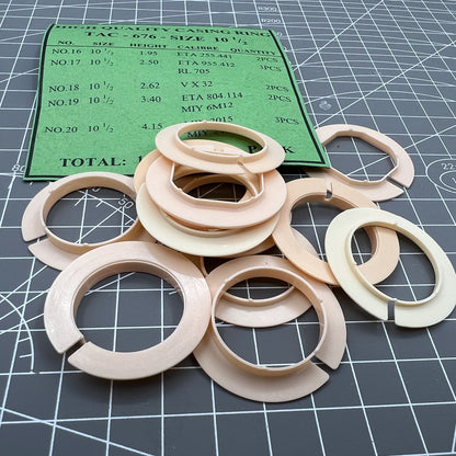 Lot de 12 bagues d'espacement de boîtier de mouvement en plastique pour <tc>ETA</tc>255.441/955.412/804.114