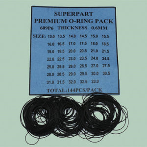 0.6mm Thickness 40 Sizes 144pcs Waterproof O Ring Kit Watch Back Gasket Washers