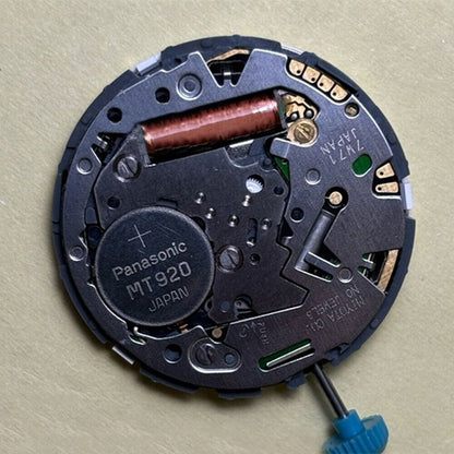 Miyota 7W71 solar-powered quartz movement with date display at 3 o'clock, Genuine Japan made.