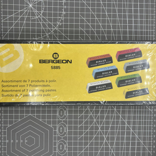 Bergeon 5885 DIALUX Rouge watch polish set with 7 professional polishing compounds for accessories