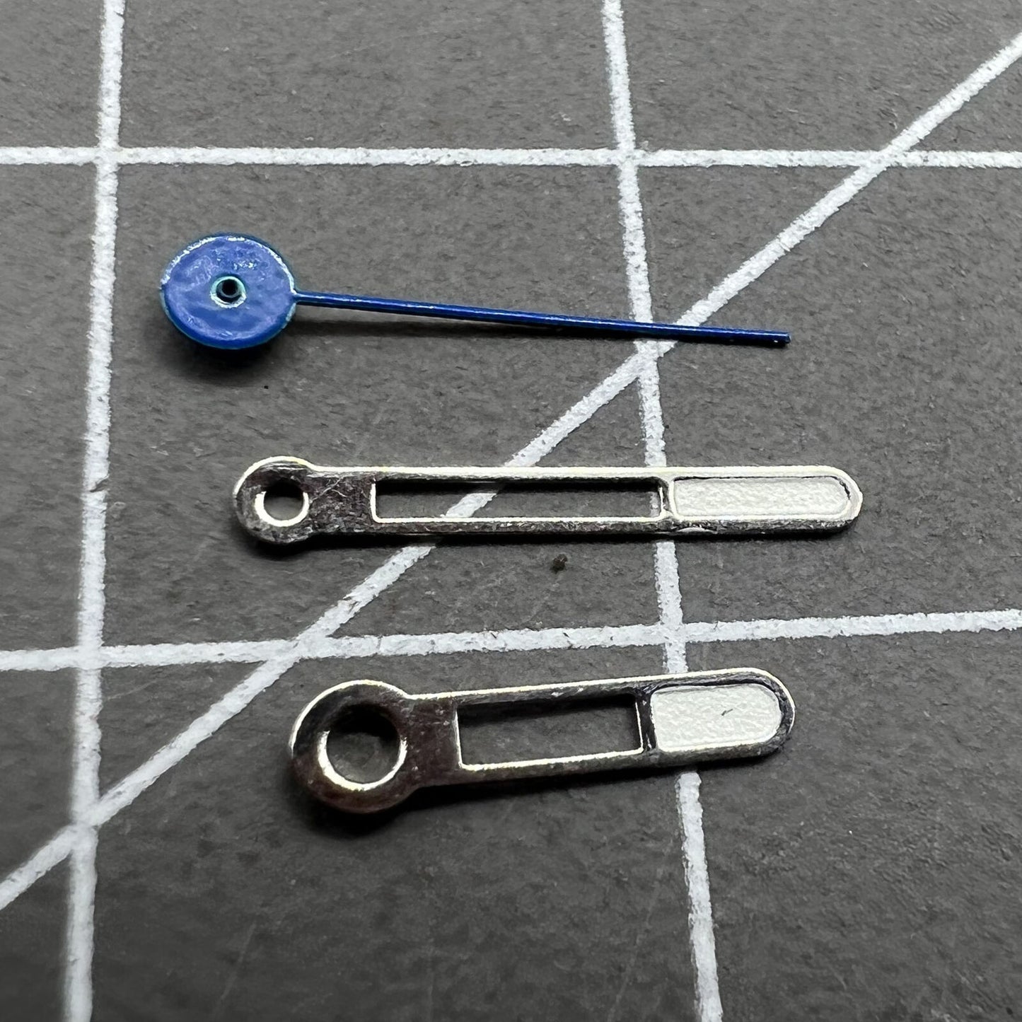 Luminous silver trim blue second hand, 12mm length, compatible with Miyota 2035 movement by Brand #1521.