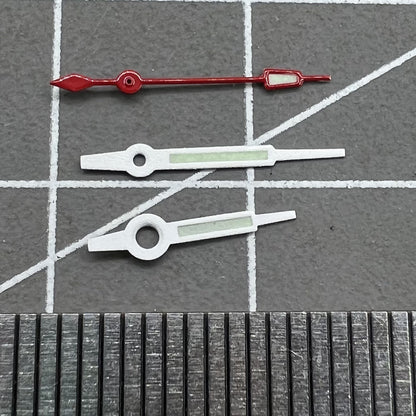 10.5mm White Trim Green Lume Watch Hands for Quartz Movement Hattori Epson PC32
