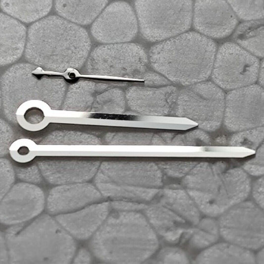 Aiguille de montre en forme de flèche longue, argent poli, 10 x 14 x 4,5, pour mouvement à quartz 1L45