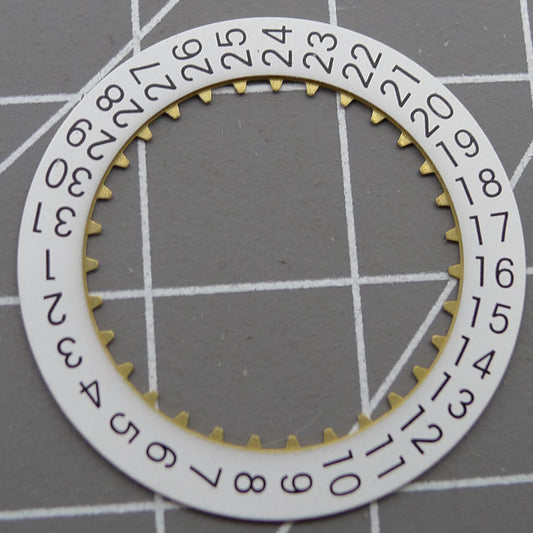 White date wheel for China Made/ETA 7750 watch movement, showing date at 3 o'clock position.