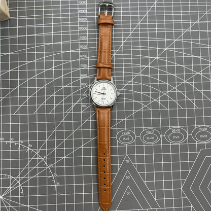 32mm Shanghai Factory manual mechanical watch with silver case and silver hour markers, classic design