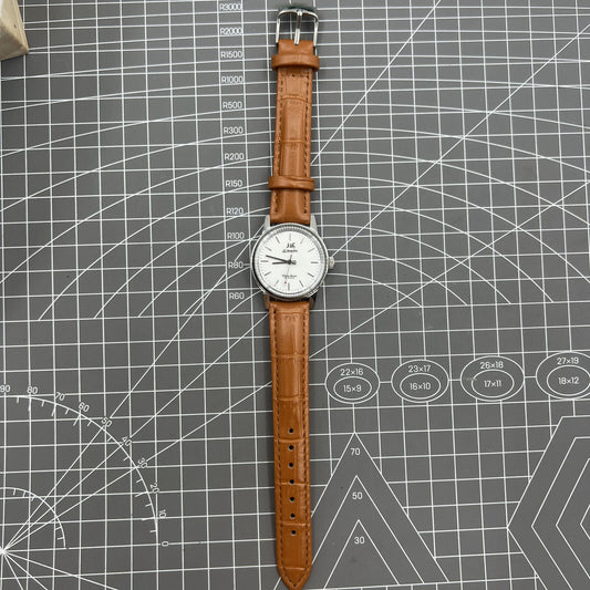 32mm Shanghai Factory manual mechanical watch with silver case and silver hour markers, classic design