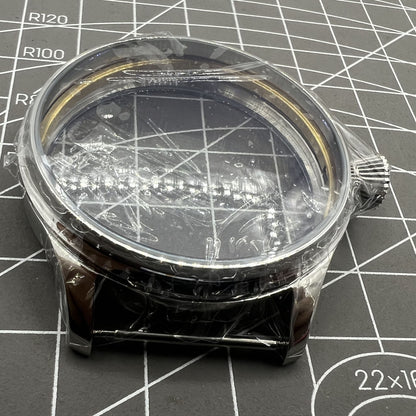 44mm stainless steel watch case for 6498 movement, compatible with Seagull ST3600/ST3621 and ETA 6497.