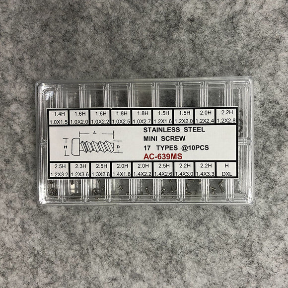 AC-639MS Stainless Steel Mini Screws 17 Types @10PCS