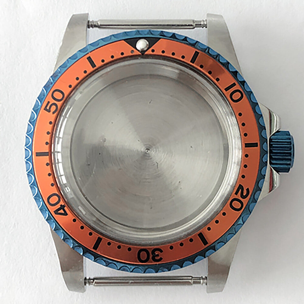 39.5mm Blue Retro Stainless Steel Watch Case+Acrylic Mirror for NH35/NH36